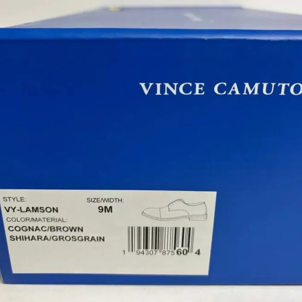 Vince Camuto Men’s Lamson Cap Toe Oxford Brown, Size 9 M